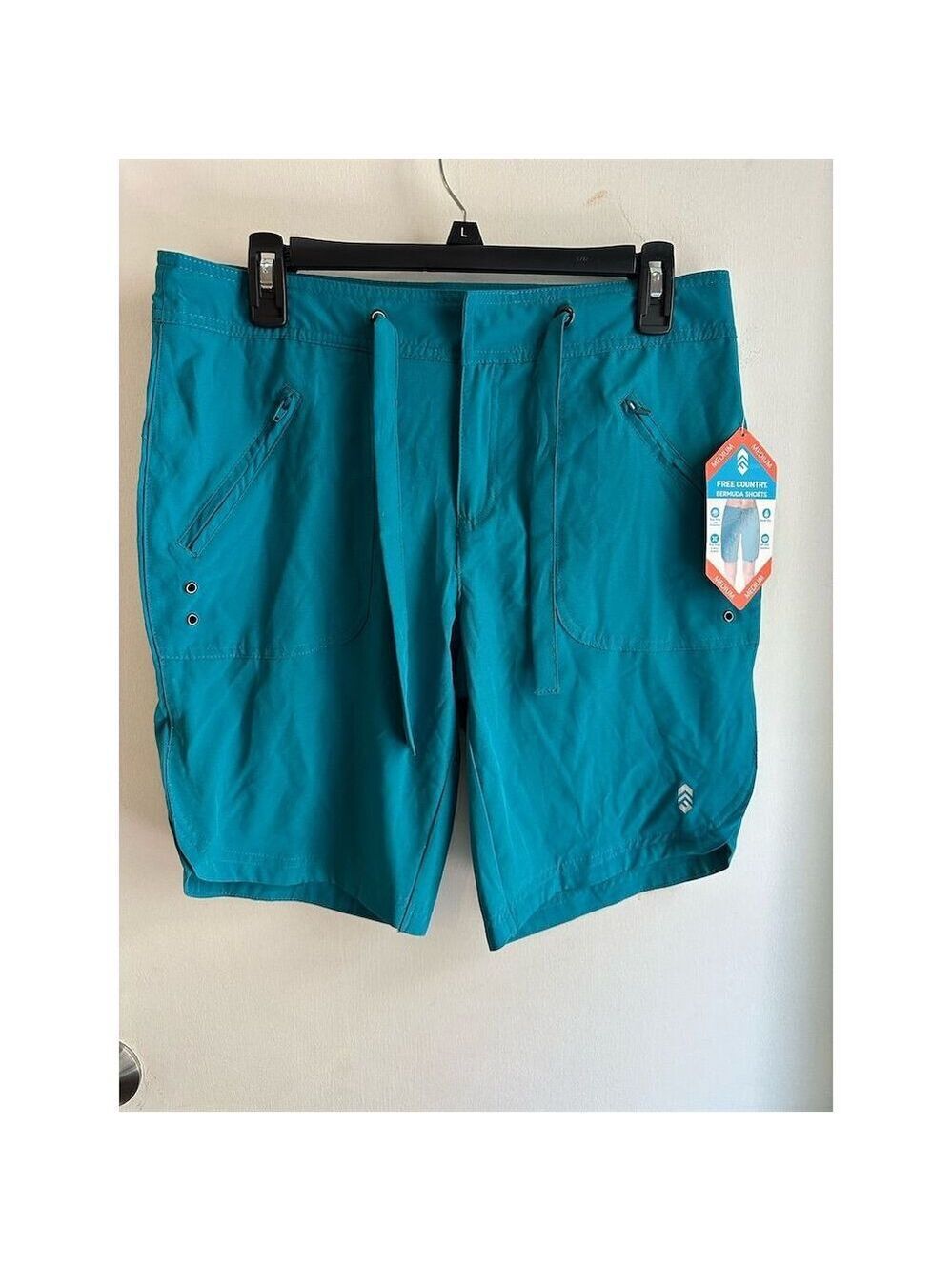 Free Country Women's Bermuda Shorts Teal Size M Casual Hiking Beach
